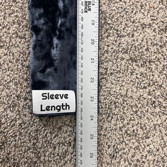 BETABRAND Women's L Midnight Blue Felicia‎ Velvet Ruched Long Sleeve Career Top - Picture 11 of 12